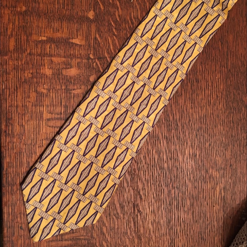 100% Silk Tie, PERLIS of NEW ORLEANS, Gold